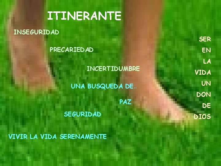 ITINERANTE INSEGURIDAD SER PRECARIEDAD EN INCERTIDUMBRE UNA BUSQUEDA DE. . PAZ SEGURIDAD VIVIR LA