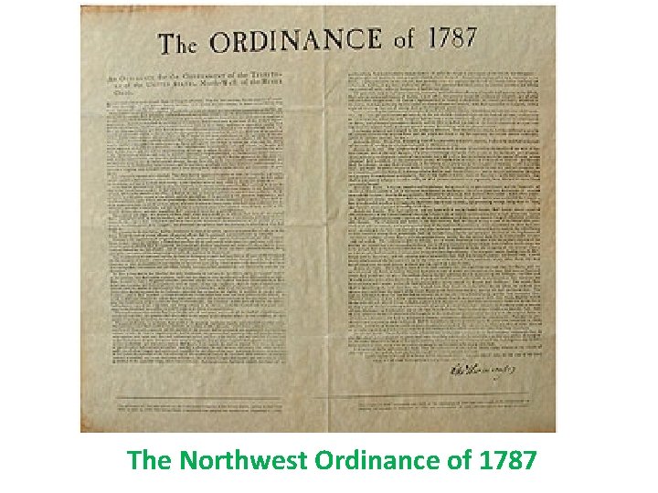 The Northwest Ordinance of 1787 