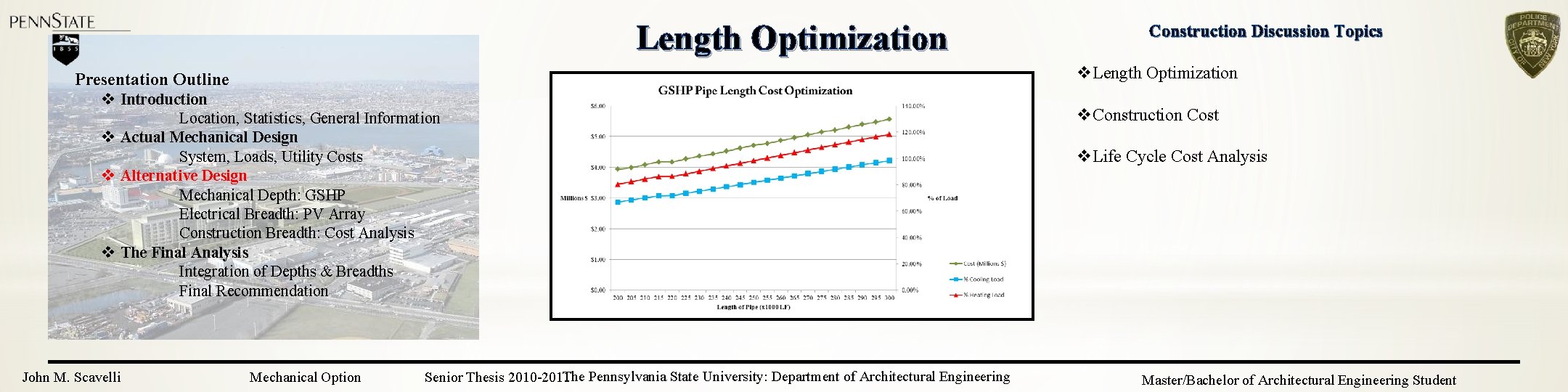 Length Optimization v. Length Optimization Presentation Outline v Introduction Location, Statistics, General Information v