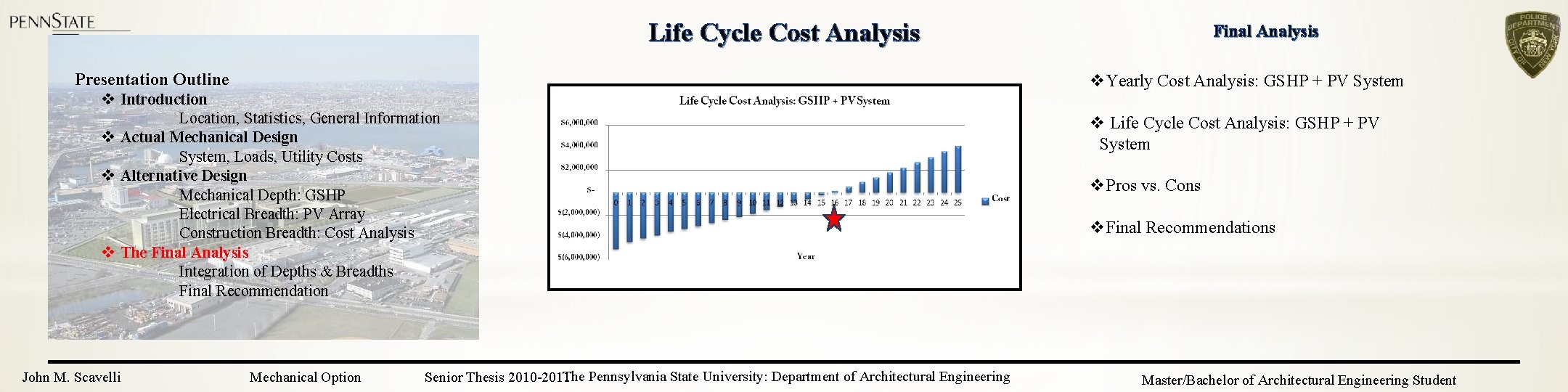 Life Cycle Cost Analysis Presentation Outline v Introduction Location, Statistics, General Information v Actual