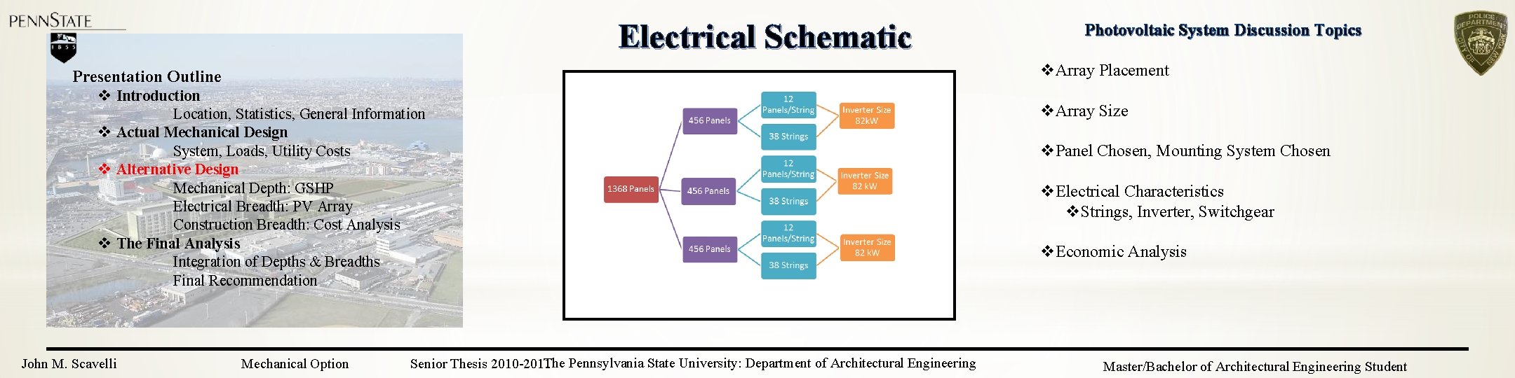 Electrical Schematic v. Array Placement Presentation Outline v Introduction Location, Statistics, General Information v