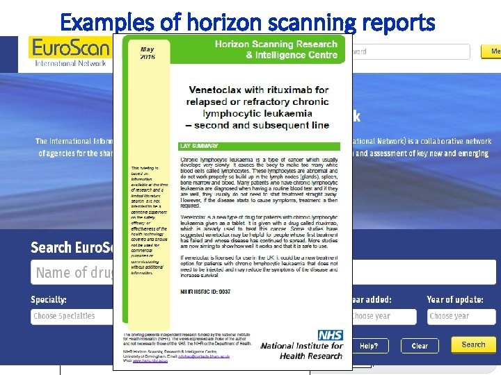 Are horizon scanning tools useful in reimbursement process