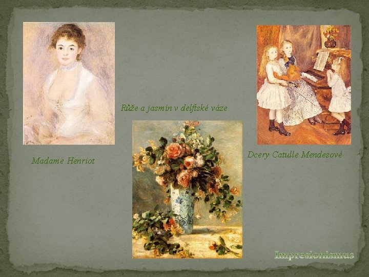 Růže a jasmín v delftské váze Madame Henriot Dcery Catulle Mendesové 