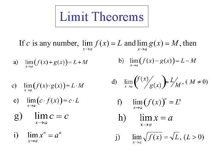 Limit Theorems 