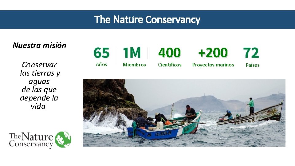 The Nature Conservancy Nuestra misión Conservar las tierras y aguas de las que depende