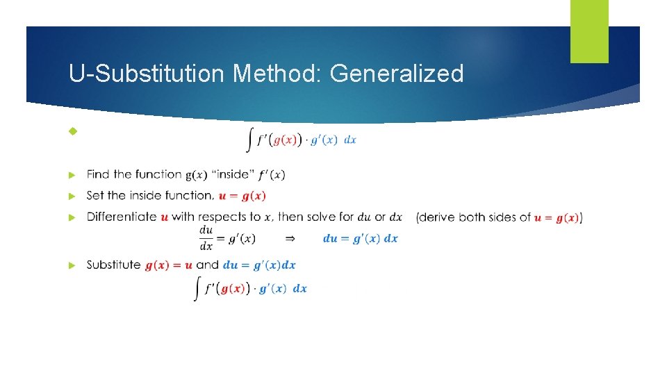 U-Substitution Method: Generalized 