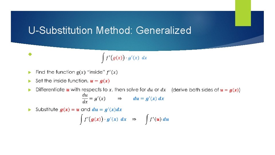 U-Substitution Method: Generalized 