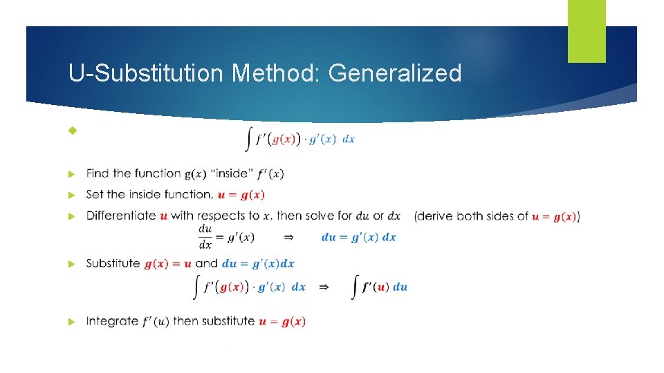 U-Substitution Method: Generalized 