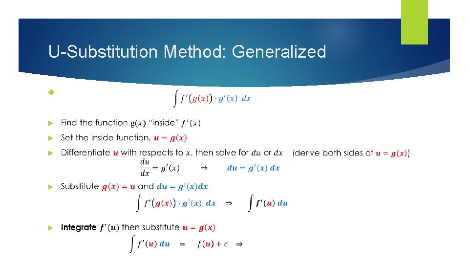 U-Substitution Method: Generalized 