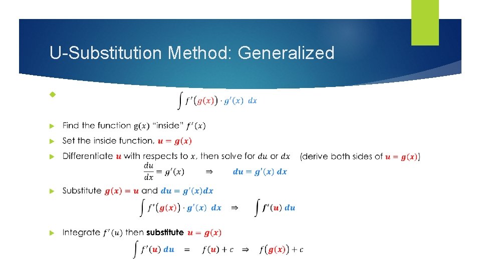 U-Substitution Method: Generalized 