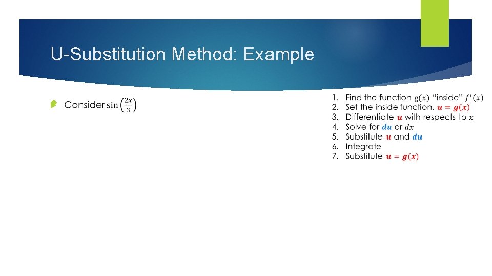 U-Substitution Method: Example 