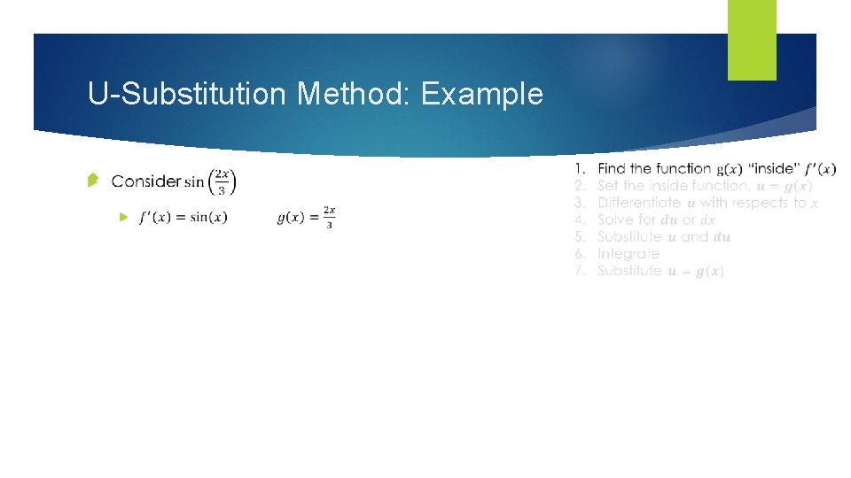 U-Substitution Method: Example 