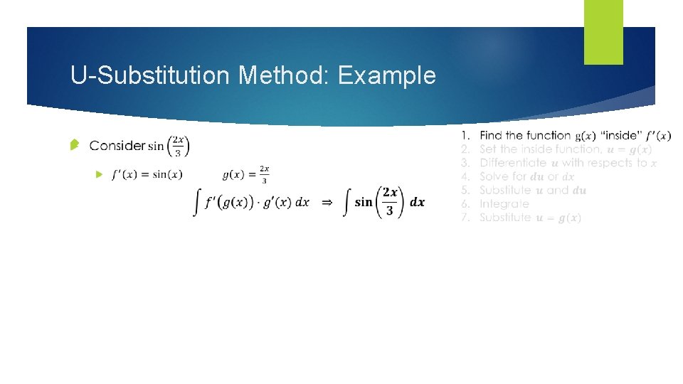 U-Substitution Method: Example 