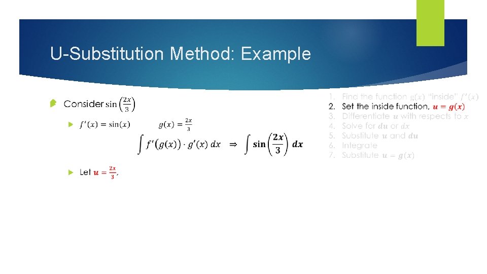 U-Substitution Method: Example 