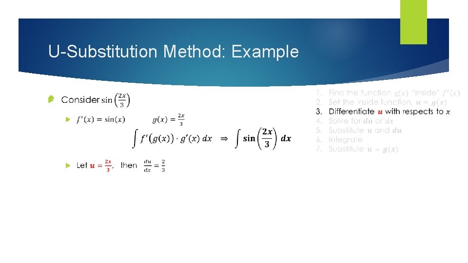 U-Substitution Method: Example 
