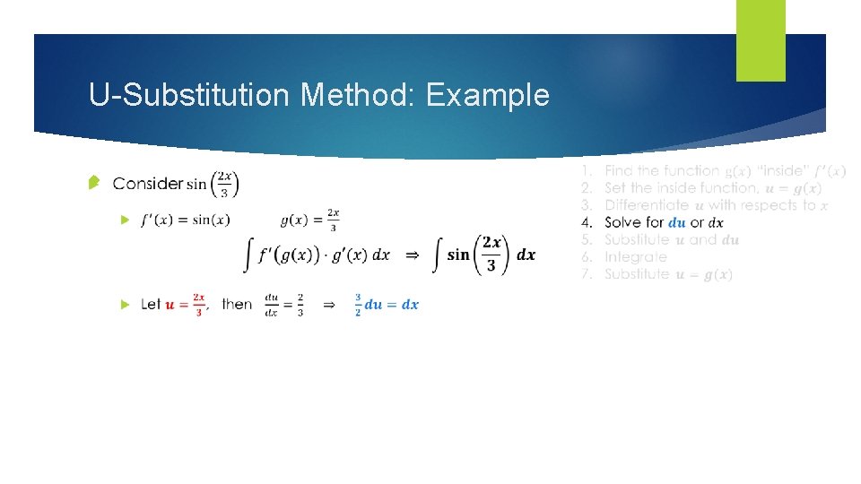 U-Substitution Method: Example 
