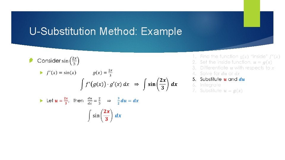 U-Substitution Method: Example 