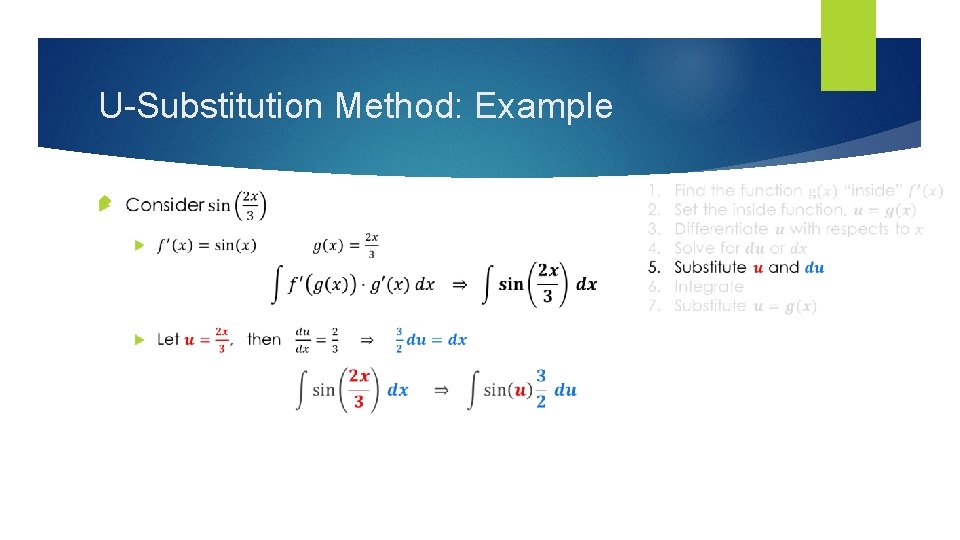 U-Substitution Method: Example 