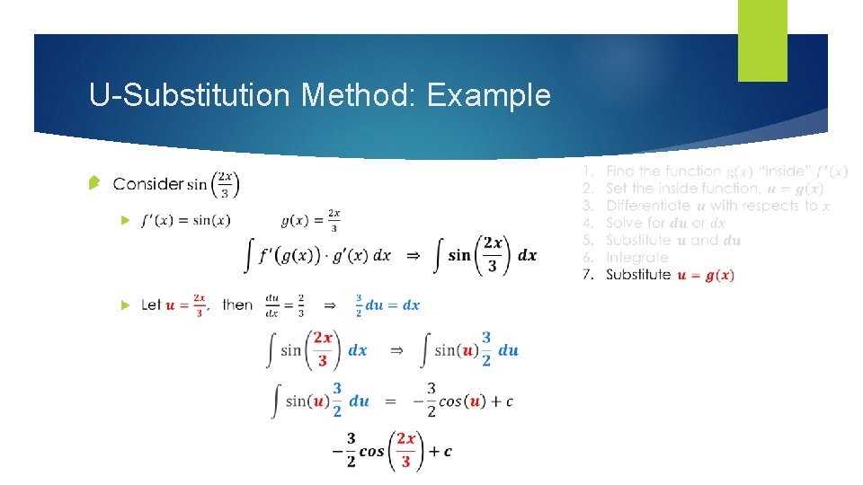 U-Substitution Method: Example 