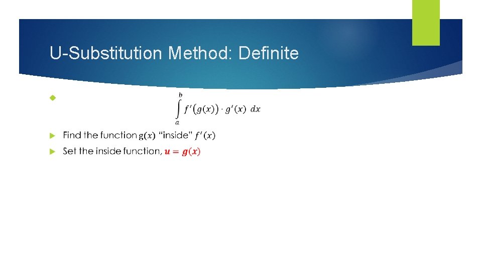 U-Substitution Method: Definite 