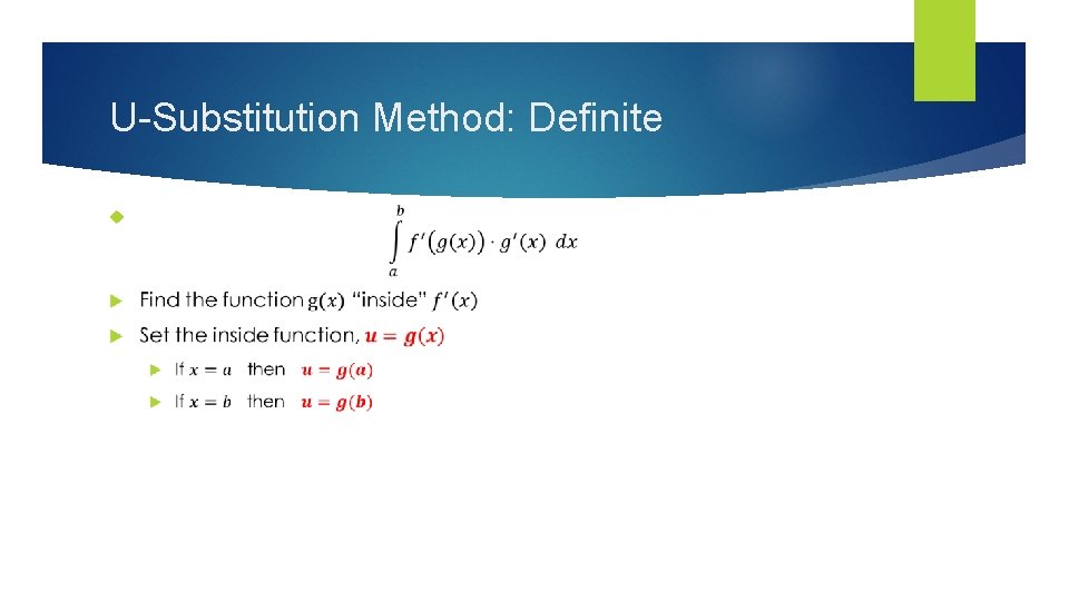U-Substitution Method: Definite 