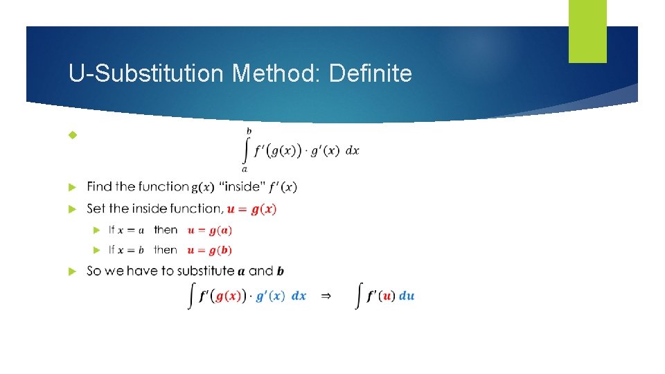 U-Substitution Method: Definite 