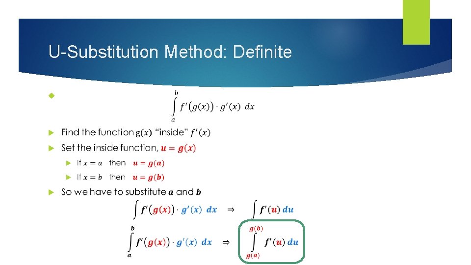 U-Substitution Method: Definite 