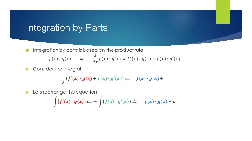 Integration by Parts 