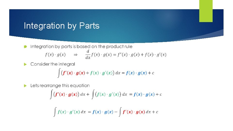 Integration by Parts 