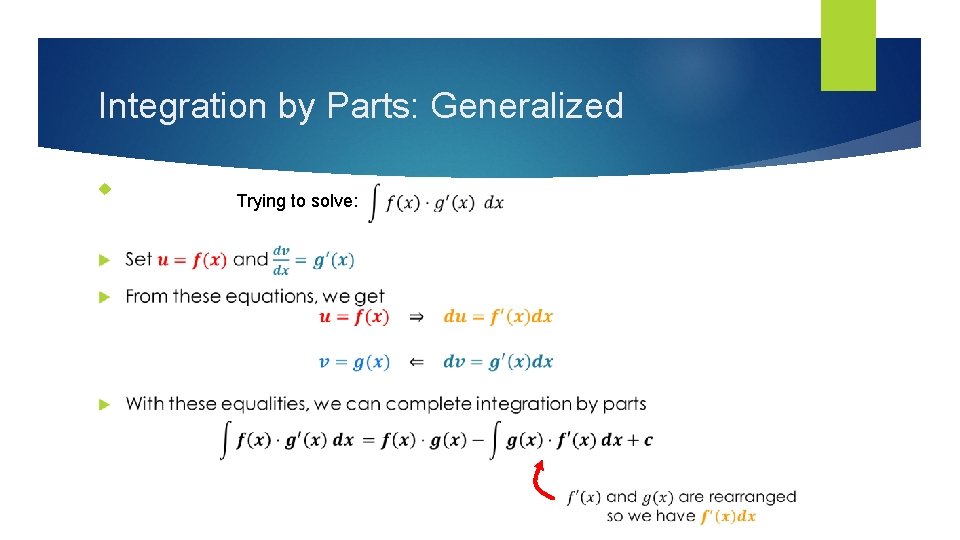 Integration by Parts: Generalized Trying to solve: 
