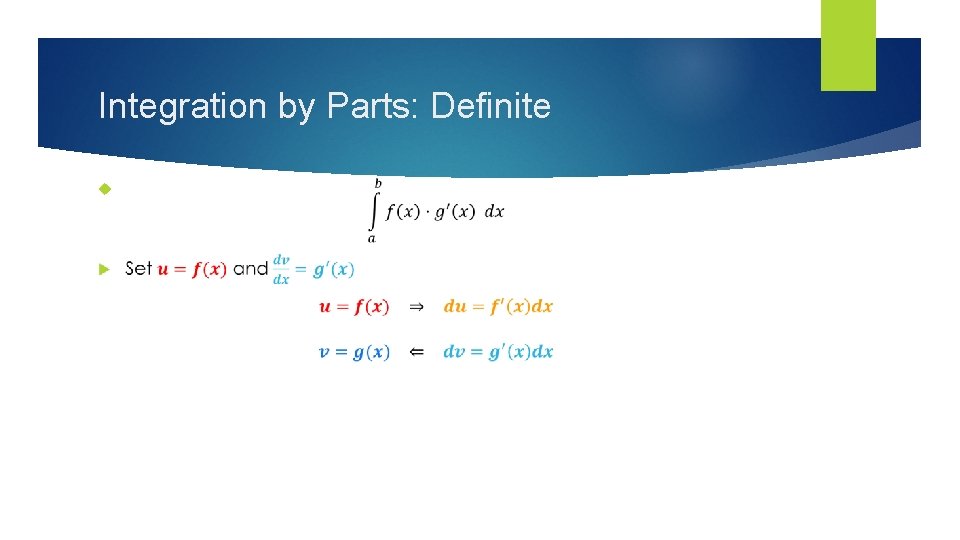 Integration by Parts: Definite 