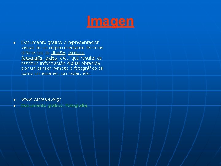 Imagen n Documento gráfico o representación visual de un objeto mediante técnicas diferentes de Imagen n Documento gráfico o representación visual de un objeto mediante técnicas diferentes de