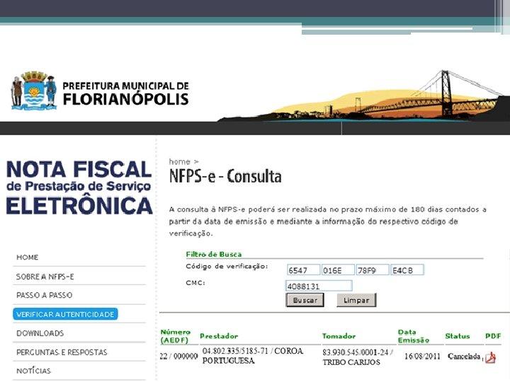 Consulta de NFPS-e 