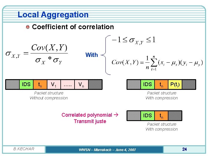 Local Aggregation Coefficient of correlation With IDS tn V 1 …. . Vn Packet