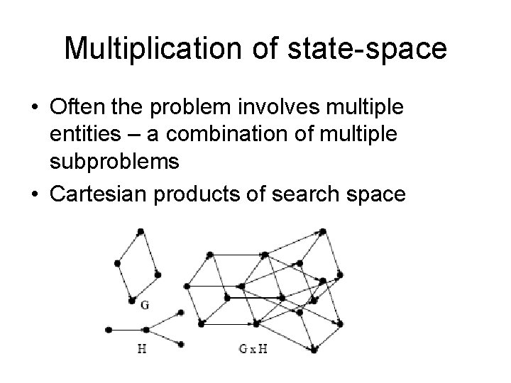 Multiplication of state-space • Often the problem involves multiple entities – a combination of