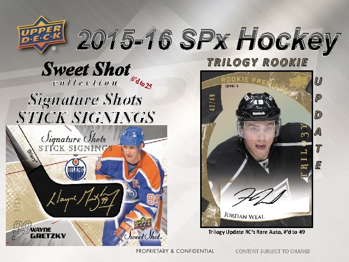 2015 -16 SPx Hockey Sweet Shot#’dt collection TRILOGY ROOKIE U P D A T