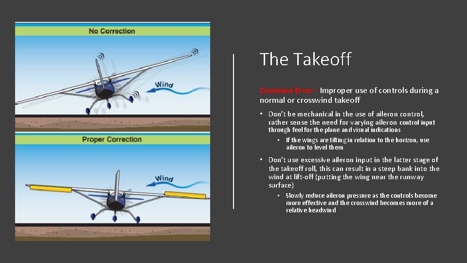 The Takeoff Common Error - Improper use of controls during a normal or crosswind