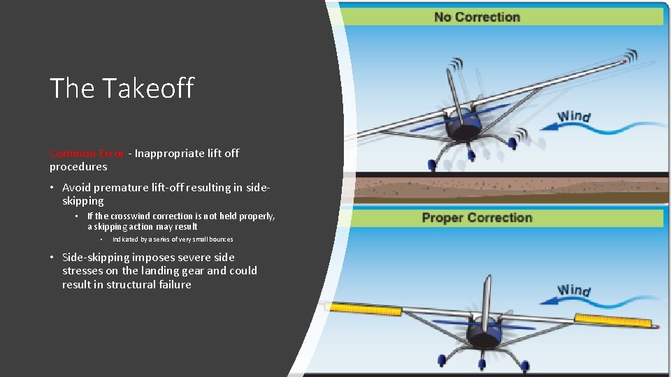 The Takeoff Common Error - Inappropriate lift off procedures • Avoid premature lift-off resulting