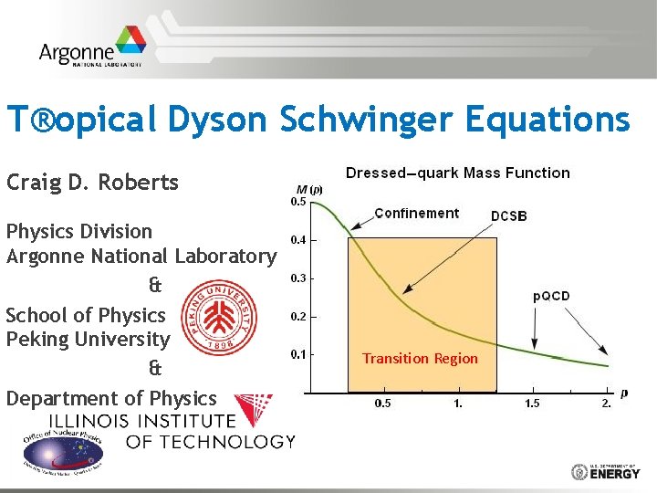 T®opical Dyson Schwinger Equations Craig D. Roberts Physics Division Argonne National Laboratory & School