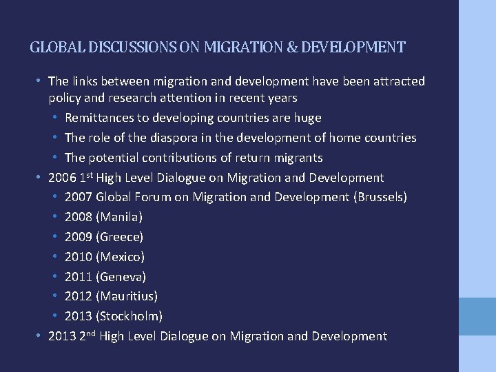 INTERNATIONAL MIGRATION AND DEVELOPMENT IN THE PHILIPPINES PERSPECTIVES
