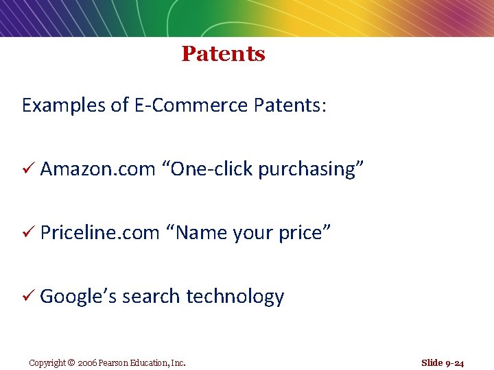 Patents Examples of E-Commerce Patents: ü Amazon. com “One-click purchasing” ü Priceline. com “Name