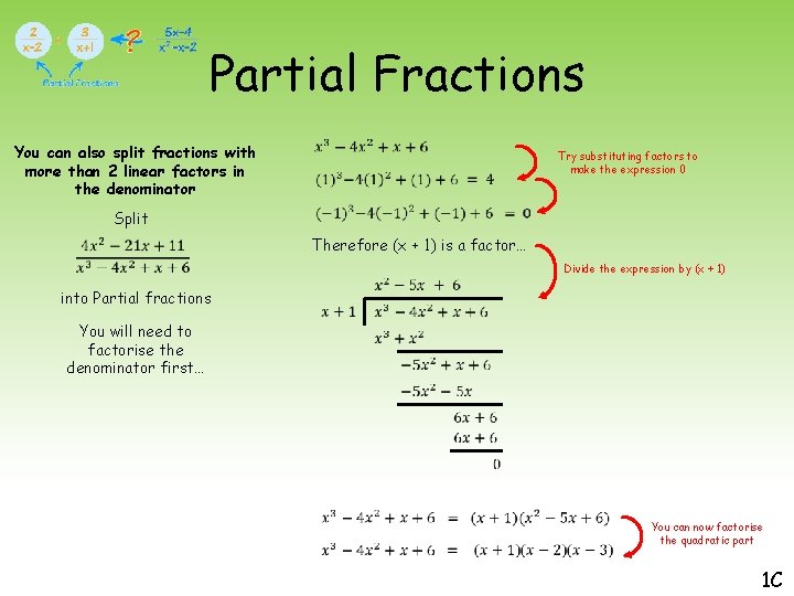 Partial Fractions You can also split fractions with more than 2 linear factors in