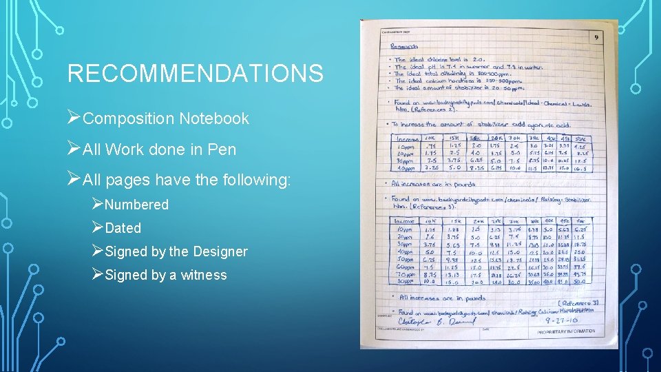 Technical Notebook Example Psu ENGINEERING NOTEBOOK NDC DENVER PILOT PROJECT CASIS WHO