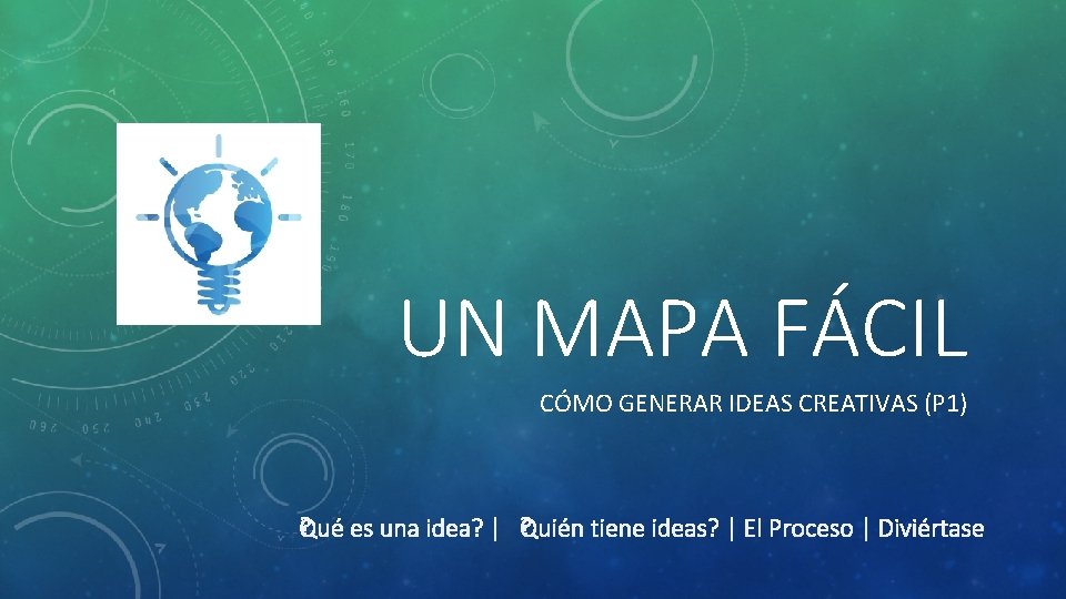 UN MAPA FÁCIL CÓMO GENERAR IDEAS CREATIVAS (P 1) 