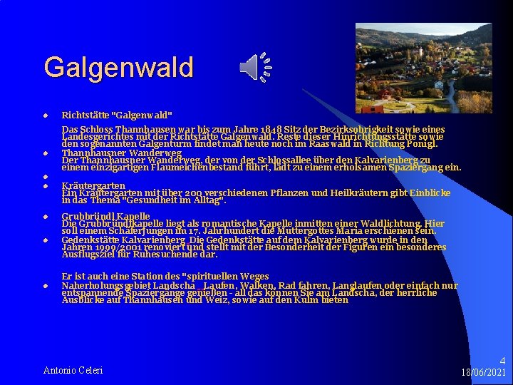 Galgenwald l l l l Richtstätte "Galgenwald" Das Schloss Thannhausen war bis zum Jahre