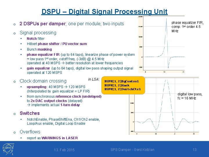 DSPU – Digital Signal Processing Unit o 2 DSPUs per damper; one per module;