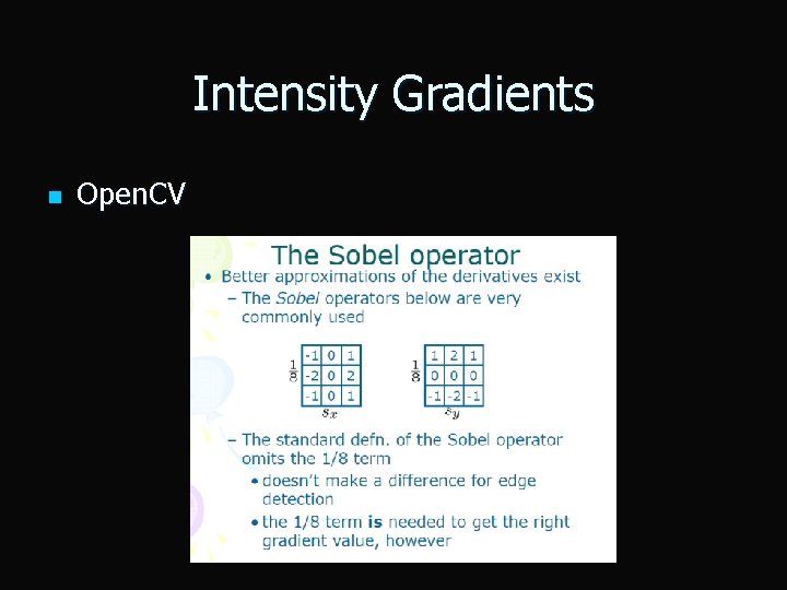 Intensity Gradients n Open. CV 