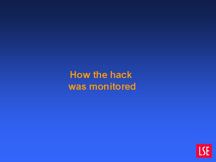 How the hack was monitored How the hack was monitored