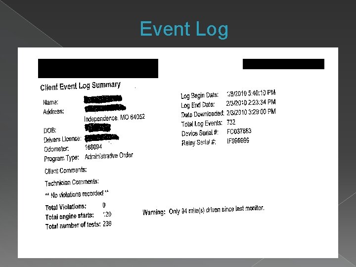 Event Log 