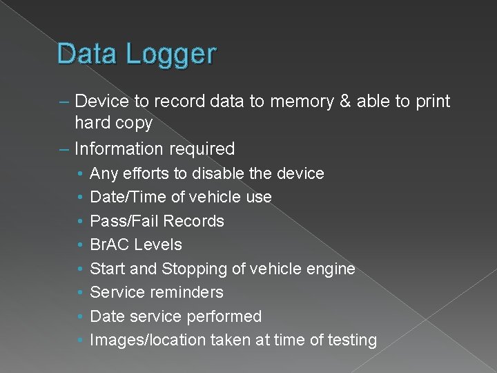 Data Logger – Device to record data to memory & able to print hard